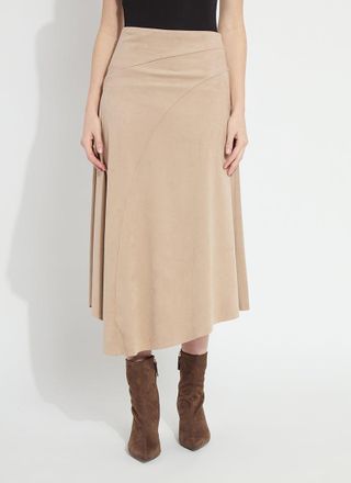 Lyss&eacute; Azalea Asymmetric Hem Vegan Suede Skirt