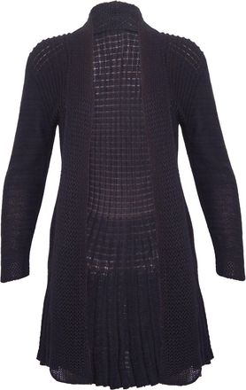 Purple Hanger Womens Long Sleeve Waterfall Ladies Boyfriend Stretch Knitted Front Open Cardigan Sweater Top Plus Size Black Size 20 - 22 (L/XL)