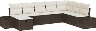 vidaXL Garden Sofa Set 8 pcs Brown 55 x 62 x 69 cm Poly rattan Vidaxl
