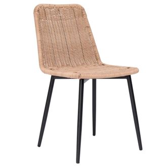 Nordlys Silla de comedor en acero y fibras marr&oacute;n