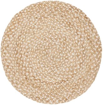 Safavieh Alfombra fibra natural de yute beige/blanco, 122 cm