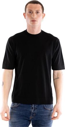 Paolo Pecora T-shirt met ronde hals - Heren - T-shirts - Zwart - L - Katoen - Tops
