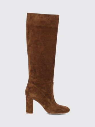Gianvito Rossi Glen Knee-High Suede Boots with Block Heel