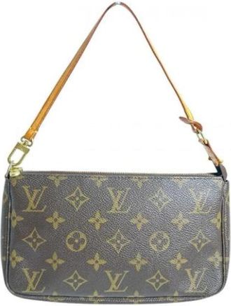 Louis Vuitton Tweedehands Canvas Louis Vuitton tassen - Dames - Vintage Handtas - Bruin - ONE Size - Vintage
