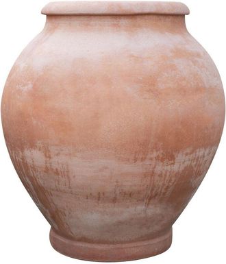 Biscottini International Biscottini - Orcio in terracotta toscana 102x90x90 cm Orcio terracotta da esterno Vaso terracotta Made in Italy Giara terracotta