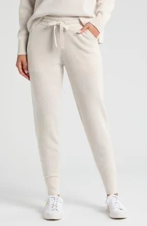 Zella Wool & Cashmere Knit Joggers in Ivory Egret Light at Nordstrom Rack, Size Xx-Large