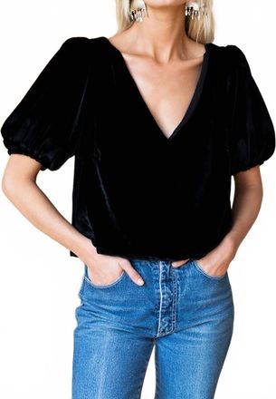 Emerson Fry Balloon Mod Velvet Top In Black