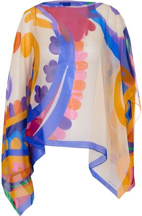 Etro Etro Asymmetrical Paisley Print Poncho