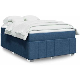 vidaXL Vidaxl - Cama Box Spring Con Colch&oacute;n Tela Azul 140x190 Cm