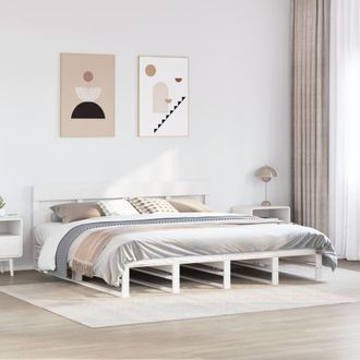 Berkfield Home Bed Frame without Mattress White 180x200 cm Super King Solid Wood Pine