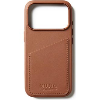 Mujjo Full Leather Wallet Case for iPhone 17 Pro in Tan at Nordstrom