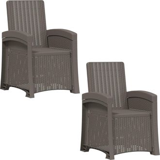 vidaXL Sill&oacute;n De Jard&iacute;n Reclinable Imitaci&oacute;n Rat&aacute;n 2 Uds. Gris Claro Vidaxl