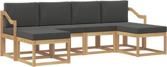 vidaXL Conjunto De Sof&aacute;s De Exterior 6 Uds. Blanco Y Antracita Vidaxl
