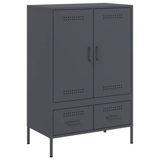 Berkfield Home Highboard Anthracite 68x39x101.5 cm Steel in Charcoal