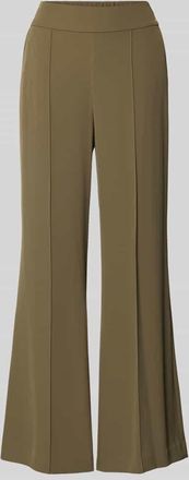 Comma Stoffhose mit elastischem Bund in Khaki, Gr&ouml;&szlig;e 34/32