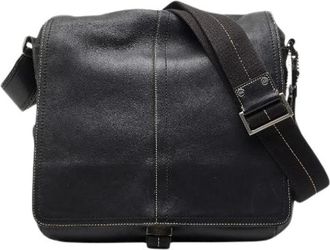 Coach Pre-owned Cross Body Bags, male, Black, Size: ONE SIZE Pre-owned Leather Shoulder Bag