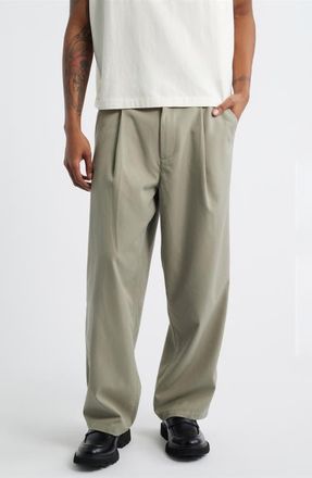 Obey Otis Pleated Twill Pants in Dried Sage at Nordstrom, Size 38