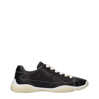 Prada Black Leather Womens Sneakers