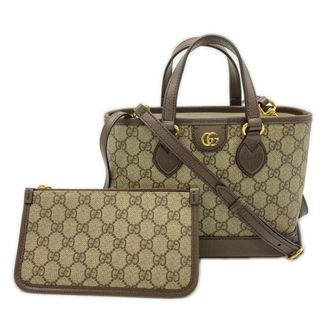 Gucci Ophidia Beige Brown Coated Canvas Handbag Tote Bag (Pre-Owned)
