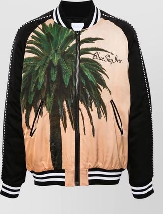 Blue Sky Inn viscose graphic-print padded bomber jacket