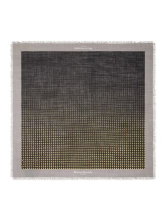 Maison Margiela frayed-edge checked scarf - Grey