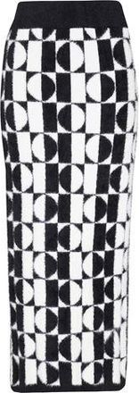 8 by YOOX FAUX FUR JACQUARD KNIT MIDI SKIRT