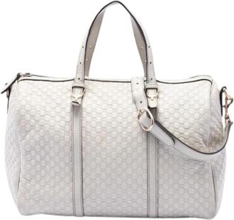 Gucci Pre-owned Vintage Satchel - Dames - Vintage Weekendtas - Wit - ONE Size - Leer - Vintage