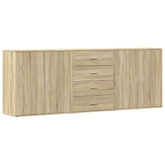 Berkfield Home Sideboards 3 pcs Sonoma Oak Engineered Wood in Light Tan