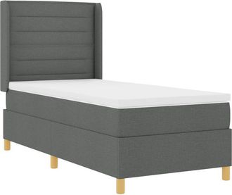 vidaXL vidaXL Box Spring Bed with Mattress Dark Grey 90x200 cm Fabric