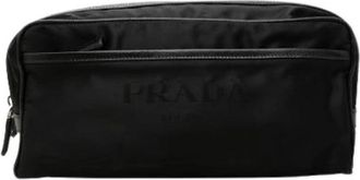 Prada Pre-owned Vintage Pouch - Dames - Vintage Accessoires - Zwart - ONE Size - Nylon - Vintage