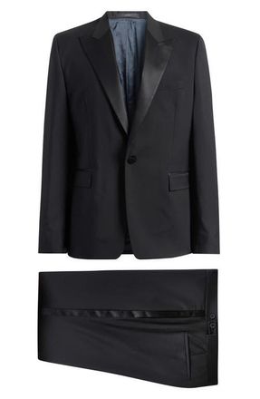 Paul Smith The Soho Tailored Fit Black Wool & Mohair Tuxedo in 79_Black at Nordstrom, Size 44