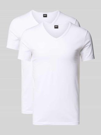HUGO BOSS T-Shirt mit V-Ausschnitt im 2er-Pack Modell Modern in Weiss, Größe XXL