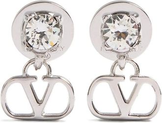 Valentino Garavani VLogo Signature Earrings In Metal And Swarovski Crystals