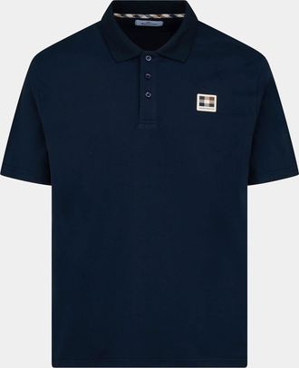 Aquascutum Mens Polo Shirt in Dark Blue Cotton - Size X-Large