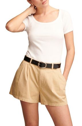 Lucky Brand Rib Scoop Neck T-Shirt in Bright White at Nordstrom, Size Small