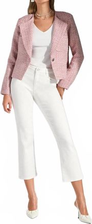 Joseph Ribkoff Boucl&eacute; Woven Boxy Blazer In Pink/multi
