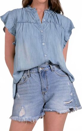 Elan Swing Short Sleeve Top In Blue