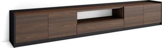 Skraut Home Skraut Home - Mueble Tv, Televisi&oacute;n, 310x37x50cm, Para Tv Hasta 80, Roble Oscuro Y Negro