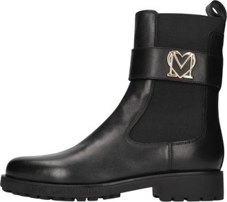 Love Moschino Enkellaars - Dames - Chelseaboots - Zwart - 41 EU - Leer - Schoenen