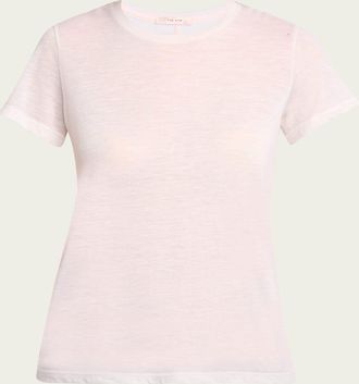 The Row Wesler Heathered Cashmere Short-Sleeve T-Shirt