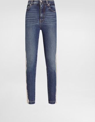 Dolce & Gabbana 5-pocket Denim Trousers - Woman Denim And Jeans Multi-colored 36