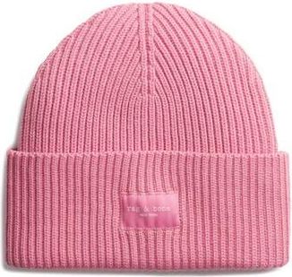 Rag & Bone Blake Logo Patch Wool Blend Rib Beanie in Blush at Nordstrom Rack