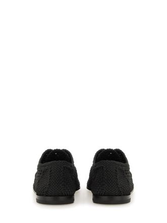 Dolce & Gabbana Woven Viscose Derby Shoe - Black