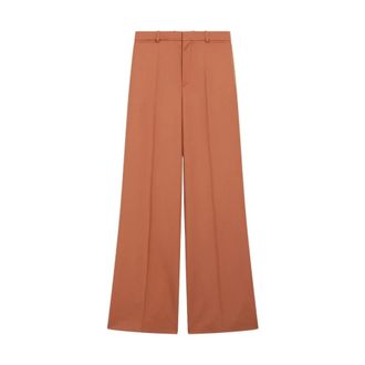 Chlo&eacute; High-rise Flared Trousers - female - Chlo&eacute; - Wide Trousers - Brown - S - Trousers