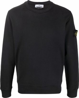 Stone Island logo patch sweatshirt - men - Cotton - S - Black