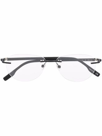 Montblanc matte-effect frameless glasses - men - Metal (Other) - 56 - Black