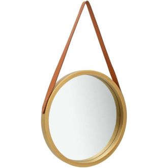 vidaXL Espejo De Pared Con Correa Dorado 50 Cm Vidaxl