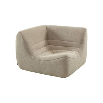 Sweeek Sill&oacute;n envasado al vac&iacute;o esquinero de borreguito texturizado, beige