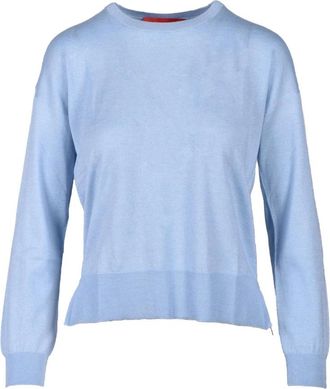 Wild Cashmere Zijden Kasjmier Trui - Dames - Ronde hals truien - Blauw - XS - Kasjmier - Truien & Vesten