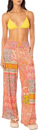 Maaji Boho Damask Marsala Cover-Up Pants in Bright Pink at Nordstrom, Size Medium